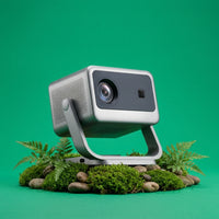 Projection Device with Gimbal Stand Smart Projection Device with Stand Automatic Small for Movie Lovers, Home Theater, Bedroom