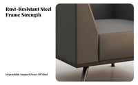 Minimalist Settee with Metal Legs Thickened Upholstery Reception Sofa Modern Design Long-Lasting Construction for Clients
