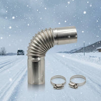 Metal Exhaust Tube Connector with Clamps Ribbed Exhaust Connector with Clamps 27mm Stable for Parking Heater