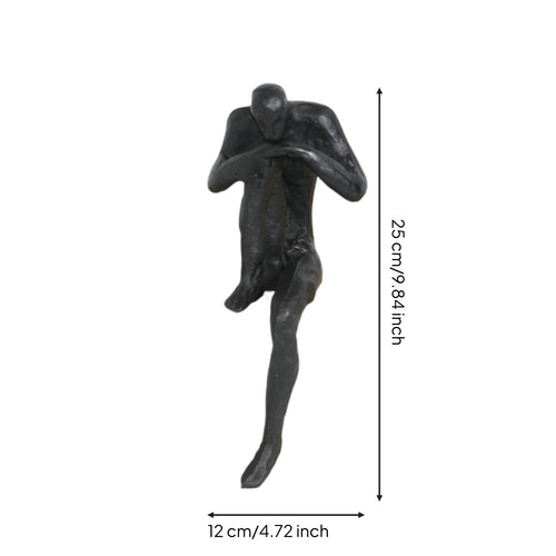 4 Pieces Cast Iron Thinker Statue Long-Lasting Thinker Statue Sturdy