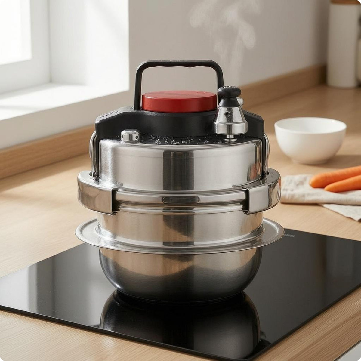 Mini Pressure Pot Fast Cooking Cookware Rust-Proof for Stovetop