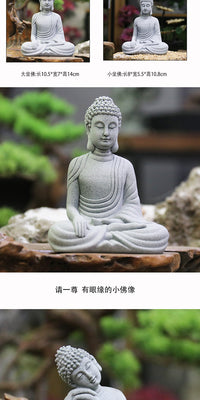 Chinese Style Zen Buddha Figurine for Home and Garden Decor