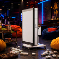Built-in Lifting Mechanism Automatic Mahjong Table Central Playing Area Square Mahjong Table Dark Frame Game Furniture Four Straight Legs