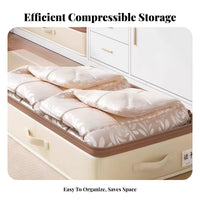 Compressible Clothes Box Large Capacity Foldable Fabric Box Clear transparent panel