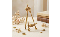 Crown Top Plate Holder Ornate Brass Plate Stand Decorative Support Bar
