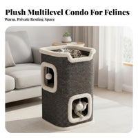 Year-Round Comfort Multi-Level Cat Tree Integrated clawing Posts Multi-Story Cat Tower with Condos Multiple Resting Spots Feline Play framework snug sanctuary for felines, Kittens, Indoors, Living Room, Bedroom, Home
