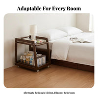 U-shapedd over-Couch Table with Shelves Multi-Functional U-shapedd Rolling Table