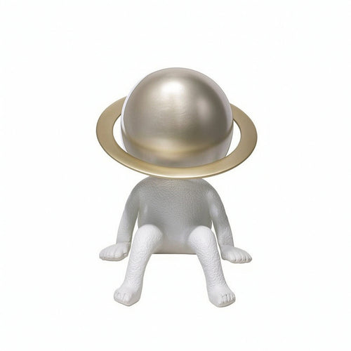 Astronaut Figurine Seated Astronaut Statue Modern for Bookshelf, Entryway
