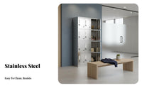 Rust-Resistant Stainless Steel Locker Sturdy & Long-Lasting Multi-Door Personnel Locker Heavy Duty Industrial Changing Cabinet Easy to Clean for Employees, Business Owners, Factory, Workshop, Bathroom, Hospital