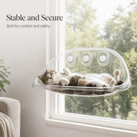 Cat Window Hammock with Suction Cups, Transparent Space Capsule Pet Bed for Sunbathing