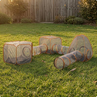 Pet Tunnel Pen Black Panels Foldable Pet Enclosure Outdoor for Small Pets