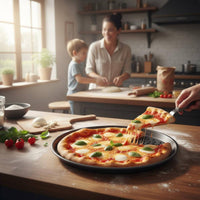Perforated Pizza Pan Flat Base Cooking Tool Even Heating
