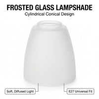 Frosted Glass Cylinder Lampshade E27, Customizable Frosted Glass Lamp Shade, Cylindrical Glass Lamps - Image 3