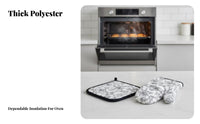 2 Pieces Oven hand protector and Pot Holder floral pattern Print Oven hand protector and Potholder Set Thickened Design Heatproof Handwear for cooks, Adults, oven-baking, Grilling