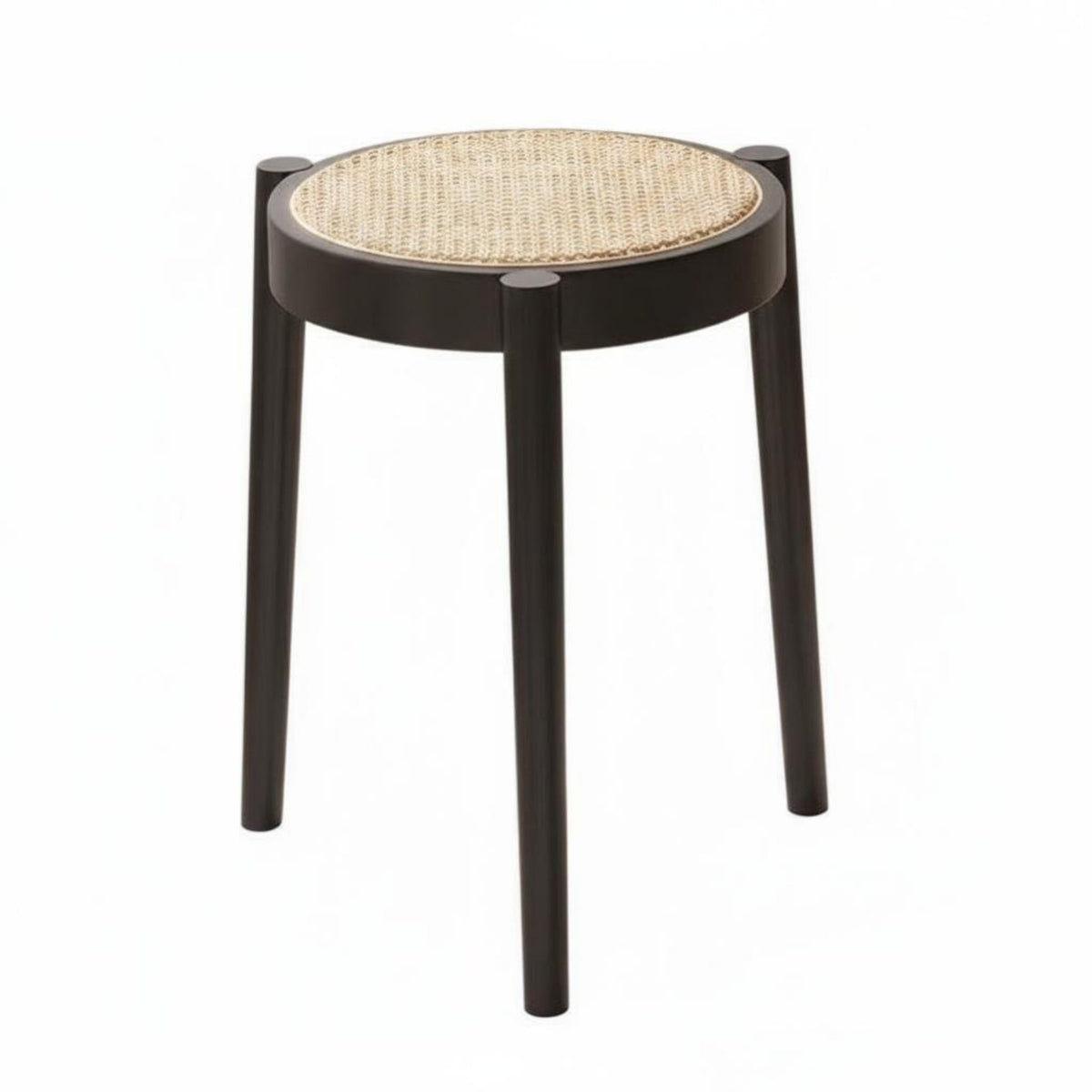 Stackable Round-Top Stool Mortise and Tenon Joint Stackable Woven Top Stool