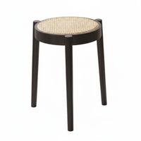 Stackable Round-Top Stool Mortise and Tenon Joint Stackable Woven Top Stool