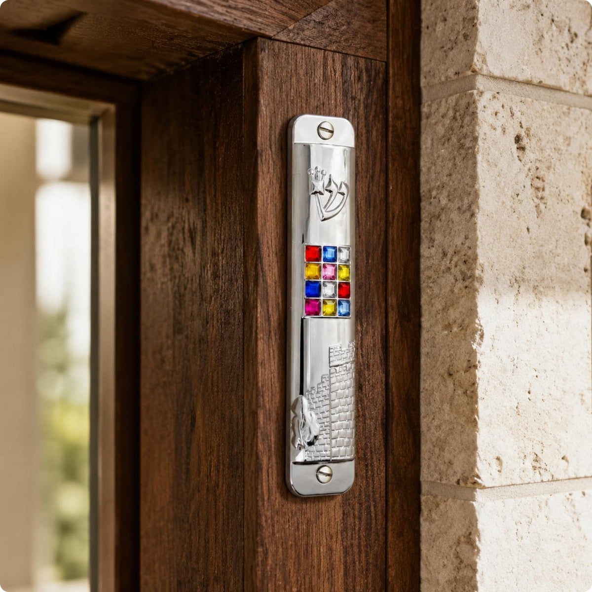 Mezuzah Case Glossy Surface Metal Mezuzah Case Lightweight for Jewish Families