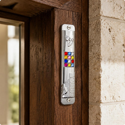 Mezuzah Case Blessing Symbol Metal Mezuzah Case Lightweight for Doorpost