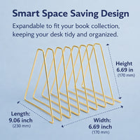 Adjustable Metal Bookends, Black, 11-Grid Elastic Design