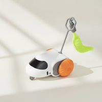 Toy Car with Feather Automatic Cat Teaser Wand Cat Toy with Wand Interactive Self-Moving for Cats, Indoor Play, Floor