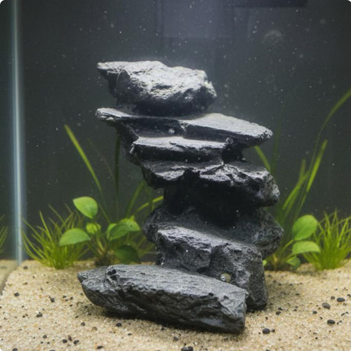 Aquatic Aquarium Rock Bridge Lifelike Appearance Faux Stone Stairs for Terrarium