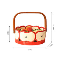 Ceramic Fruit Basket with Wooden Handle Open-Top Ceramic Candy Dish with Handle