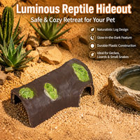 Snake Hide for Shedding, Vivarium Decoration, Naturalistic Resin Reptile Cave for Gecko & Snake, 14x9x5.5cm Luminous Shelter