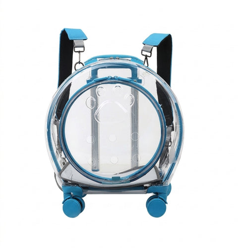 Rolling Pet Carrier Transparent Pet Carrier with Wheels Ventilated for Small Dogs, Outings