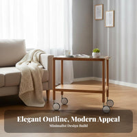 2-Tier Rolling End Table Nordic Design Serving Cart Multi-Functional for Kitchen