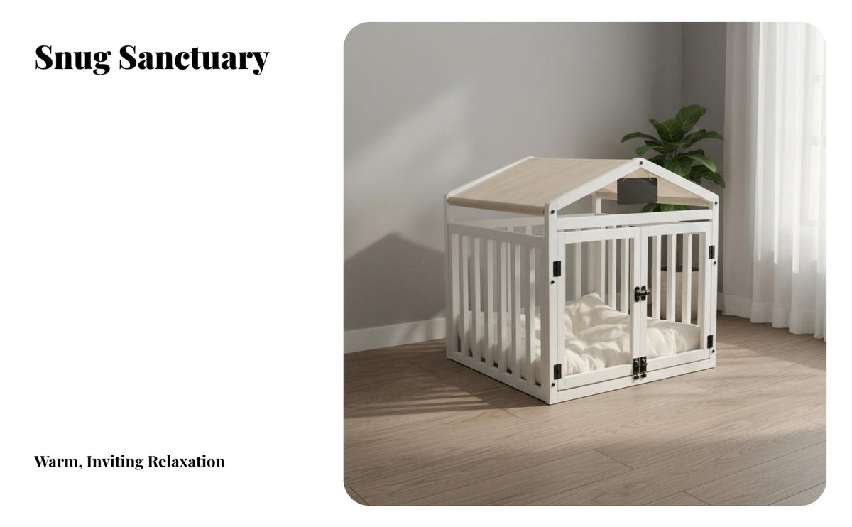 Stable and Long-Lasting House-Shaped Pet Enclosure Easy to Clean Pet Enclosure Spacious Interior Secure Lock for Dog Owners, Homeowners, Indoor, Living Room, Bedroom, Home