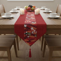 Koi Table Runner Pointed Ends Koi Table Runner Long Rectangular Decor Textile