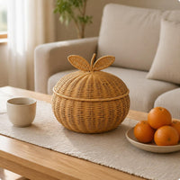 Orange Container Cute Decor Woven Fruit Container Easy to Clean for Living Room