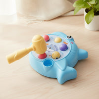 Shark Pounding Toy Sturdy Whack-Atarget Toy with Mallet Pounding Hammer Sturdy Game Easy Setup for Toddlers, Playroom, Daycare