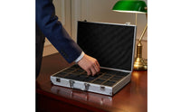 Aluminum Watch Briefcase Large Capacity Watch Travel Carrying Case Accessory Organizer Rigid-Shell Protection Soft Padded