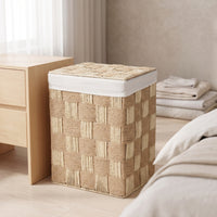 Paper Rope Basket with Liner Natural Organizer Wicker for Bedroom