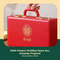 Money Gift Box with Lock, Elegant Wedding Engagement Storage
