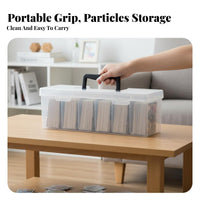 Compartmental Card Container particleproof Multi-Compartment Storage Box Clear View