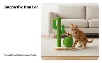 Triple-Function Activity Center Cactus scrapeing Post with sphere track system Interactive Play Cat scrapeer Relieves Boredom Feline Plaything nailResistant for felines, Kittens, Indoors, Playroom, Living Room, Bedroom
