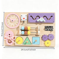 Wooden Hands-on Learning Busy Board Educational Busy Board Preschool Learning Toy Tactile for Toddlers, Preschoolers, Kids, Playroom, Home, Classroom