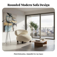 Round Unstructured Chair Artistic Design Wavy Chaise Lounge Ergonomic Design Statement Piece for Homeowners, Living Room
