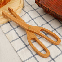 Wooden Tongs Beech Wood Scissor Tongs Serrated Wooden Food Clip for Home Cooks, Hosts, Kitchen, Buffet, Barbecue
