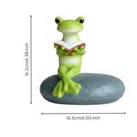 Cartoon Frog Figurine Decorative Frog Figurine Gift Idea for Office Desk, Garden