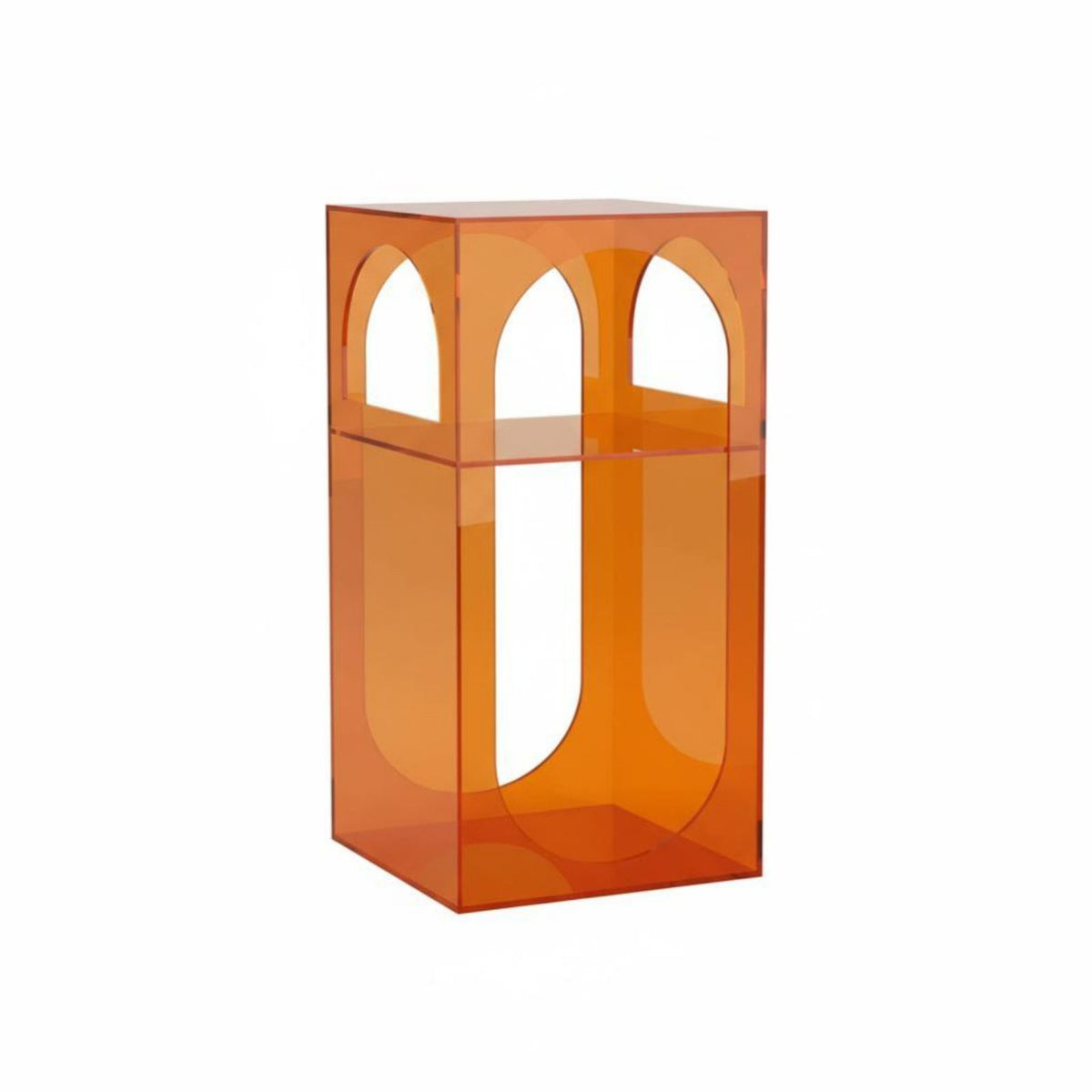 Clear Waterfall Table Arch Shape Nightstand Transparent for Bedroom, Living Room