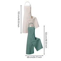 2 Pieces Pottery Apron Adjustable Neck Strap Canvas Artist Smock Multiple Pockets Split-Front Utility Apron for Potters, Crafters, Workshop, Garden