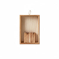 Unobstructed Box Wall Frame Natural Wood Finish Wooden Wall Hanging Frame Rope