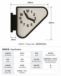 挂钟ins风钟表室内2026新款轻奢时钟转角双面挂钟艺术三角拐角钟