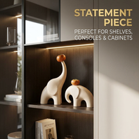 Figurines Home Decor Gift Modern Minimalist Elephant Statue Resin Craft Auspicious Design Light Luxu - Image 3