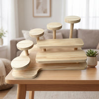 Tabletop Figurine Stand Tiered Wooden Display Rack Multifunctional Multi-Tier Display Shelf for Collectors, Desk Organization