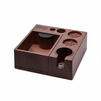 Abs Coffee Press Stand Portafilter Holder Espresso Station Tamping Base Knock Box Adjustable Slot Removable Sleeve Easy Cleaning Suitable for Barista Home Kitchen