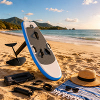 2 Pieces Inflatable Hydrofoil Board Textured Deck Surfboard and Hydrofoil Set Inflatable Surfboard Travel Friendly